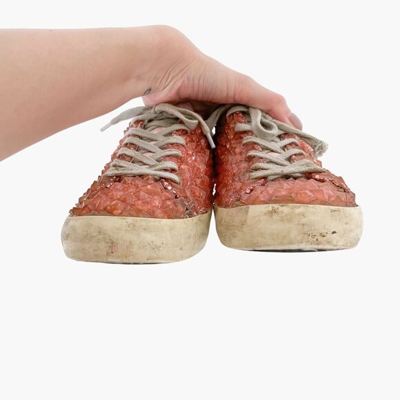 Golden Goose Superstar Sneakers Jelly Diamond EU 40 US 10 Pink Glitter Low Top - Picture 5 of 12